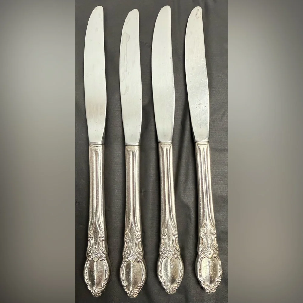 Vintage ONEIDA SILVER Park Lane-Chatelaine-Dowry (Silverplate)‎ Lot of 4 Knives